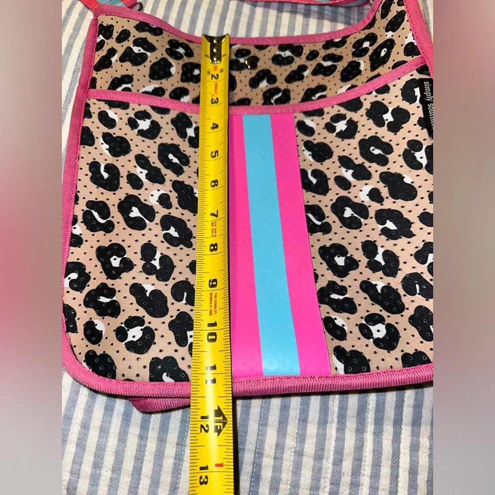 Simply Southern Black Brown Leopard‎ Print Neoprene crossbody bag